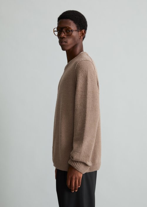 Regular-Fit Bouclé Sweater — Dolphin