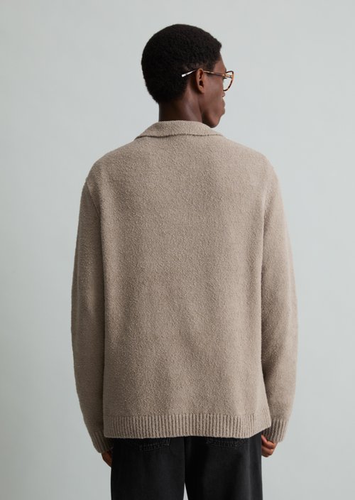 Regular-Fit Bouclé Sweater — Dolphin