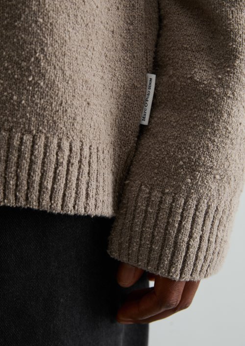 Regular-Fit Bouclé Sweater — Dolphin