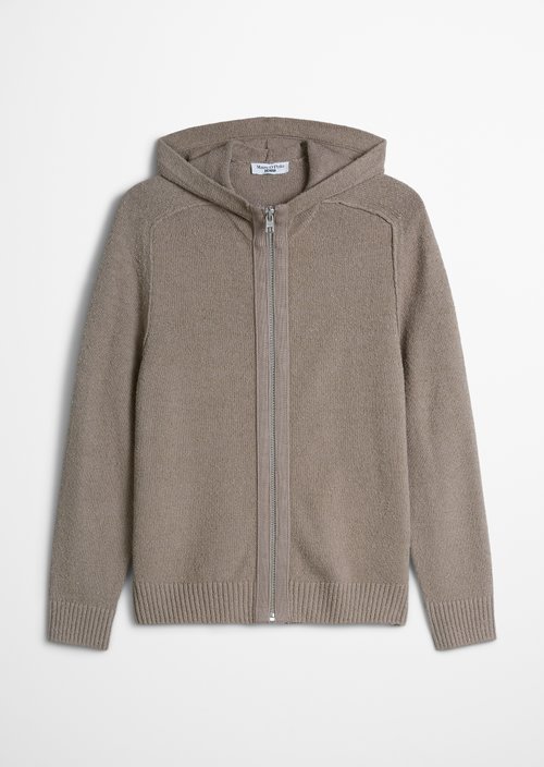 Regular-Fit Bouclé Knit Hoodie — Dolphin