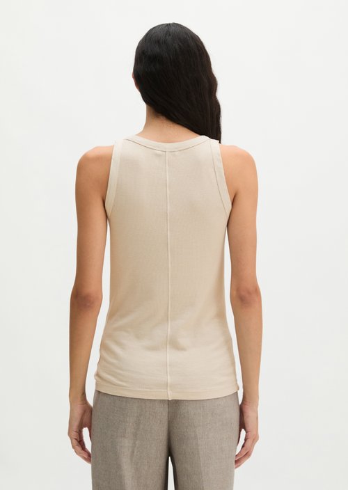 Ribbed tank top slim — Natural