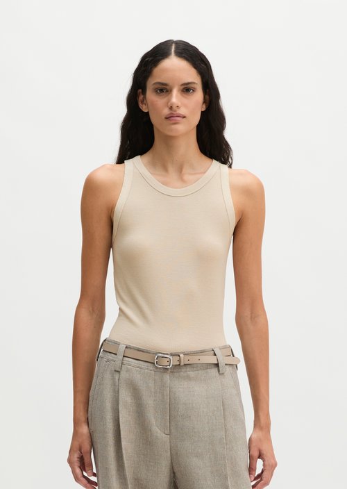 Ribbed tank top slim — Natural