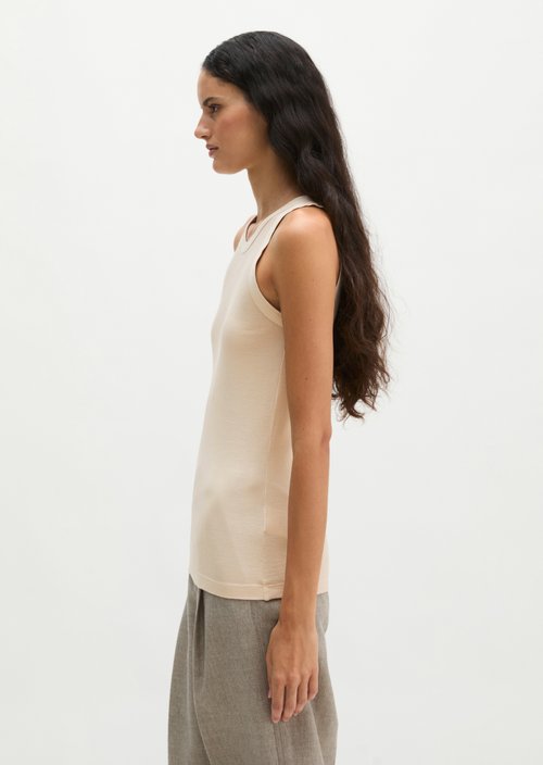 Ribbed tank top slim — Natural