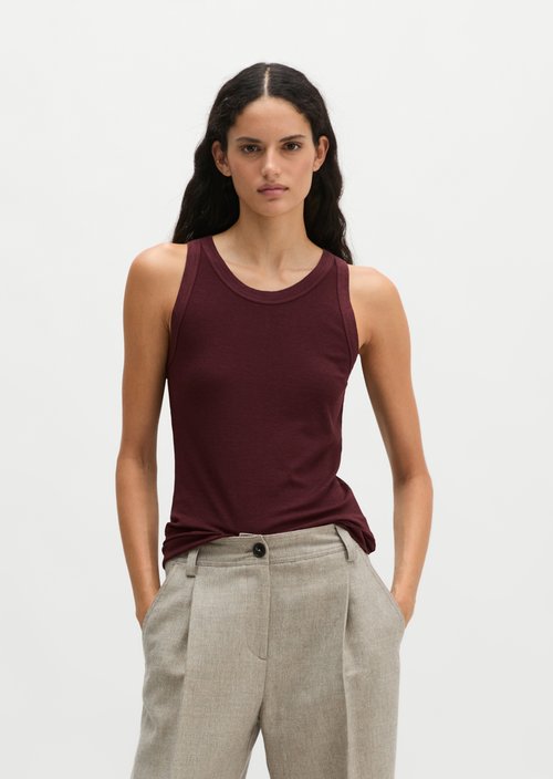Ribbed tank top slim — Black Cherry