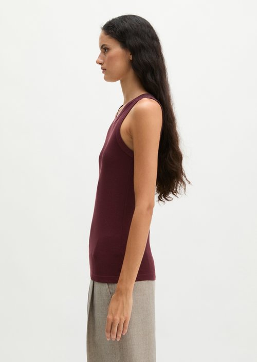 Ribbed tank top slim — Black Cherry