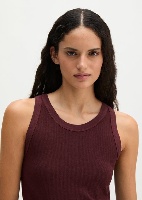 Ribbed tank top slim — Black Cherry