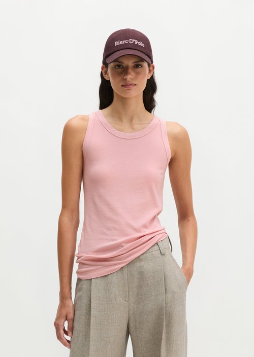 Ribbed tank top slim — Misty Rose