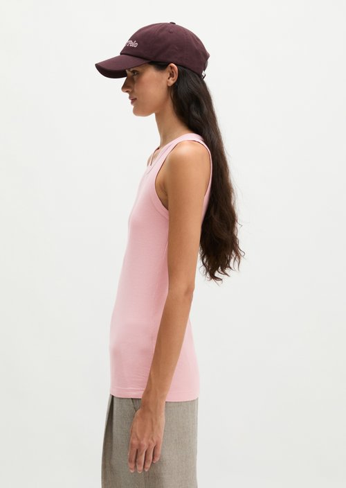 Ribbed tank top slim — Misty Rose