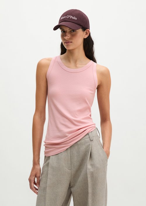 Ribbed tank top slim — Misty Rose