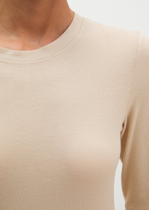 Ribbed longsleeve slim — Natural