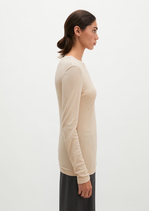 Ribbed longsleeve slim — Natural