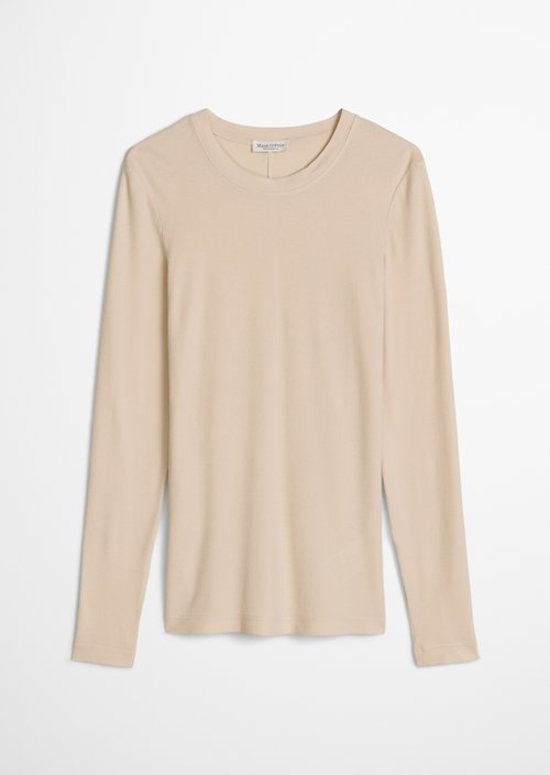 Ribbed longsleeve slim — Natural