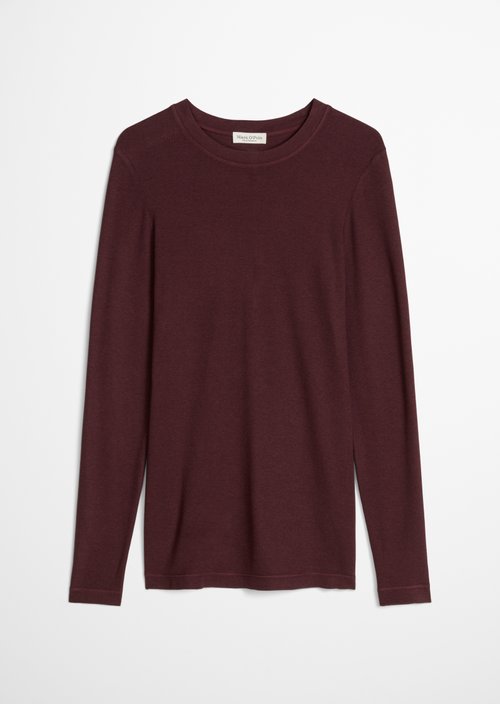 Ribbed longsleeve slim — Black Cherry