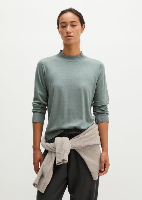 Luxury longsleeve relaxed — Foggy Blue