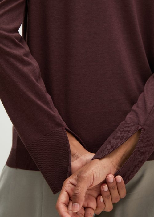 Luxury longsleeve relaxed — Black Cherry
