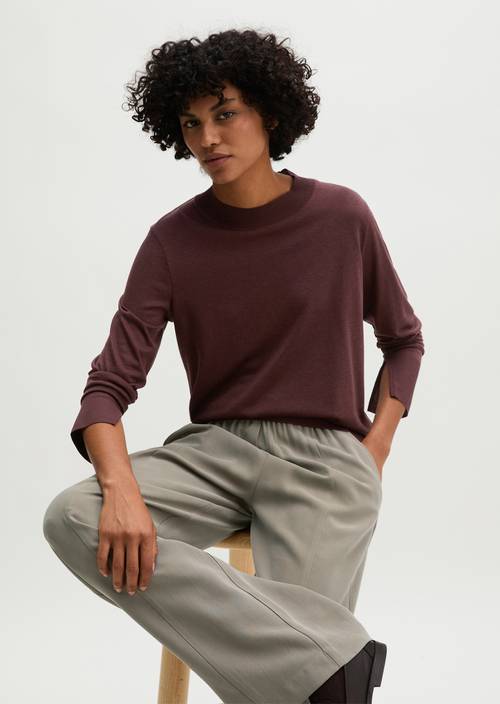 T-shirt long de luxe relaxed Black Cherry en vue de face