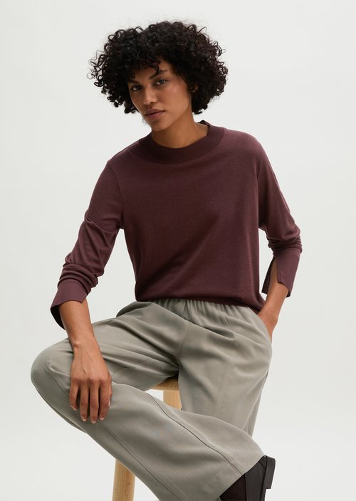 Luxury longsleeve relaxed — Black Cherry