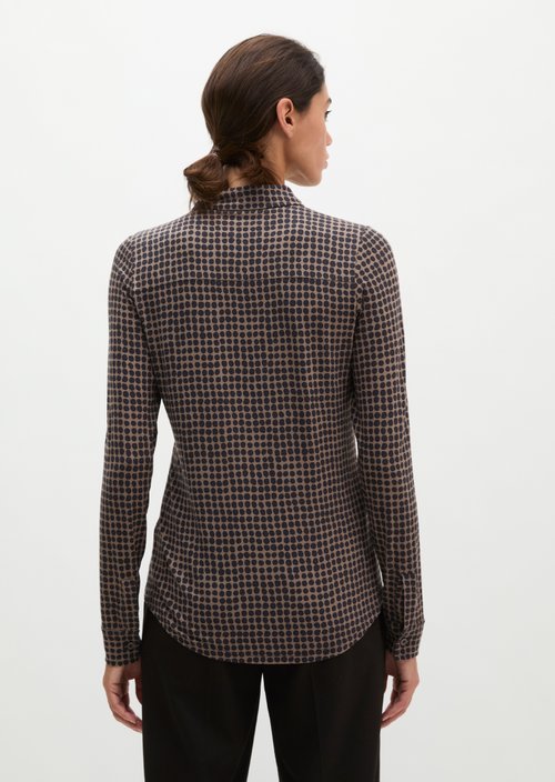 Regular print jersey blouse — Medium Grey