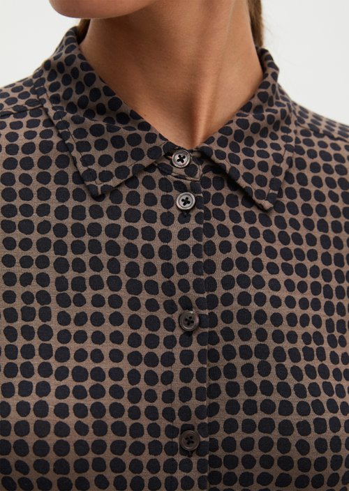 Regular print jersey blouse — Medium Grey