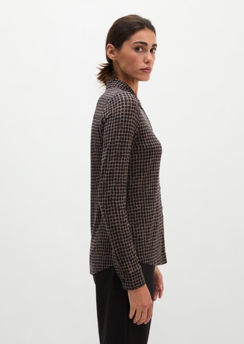 Regular print jersey blouse — Medium Grey