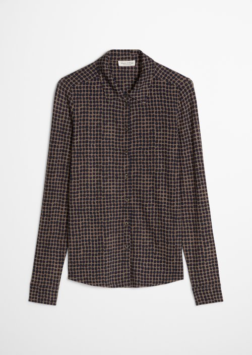 Regular print jersey blouse — Medium Grey