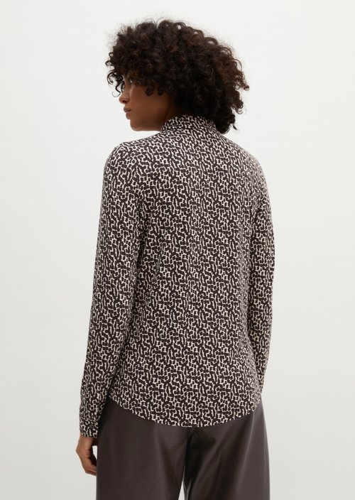 Regular print jersey blouse — Offwhite