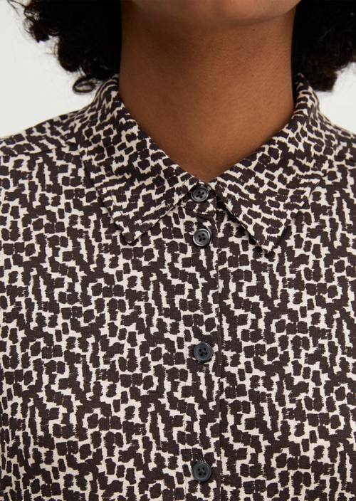 Print-Jerseybluse regular Offwhite in Detailansicht
