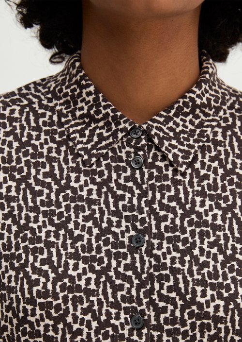 Regular print jersey blouse — Offwhite