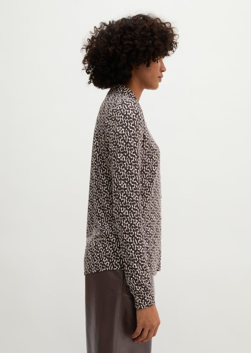 Regular print jersey blouse — Offwhite