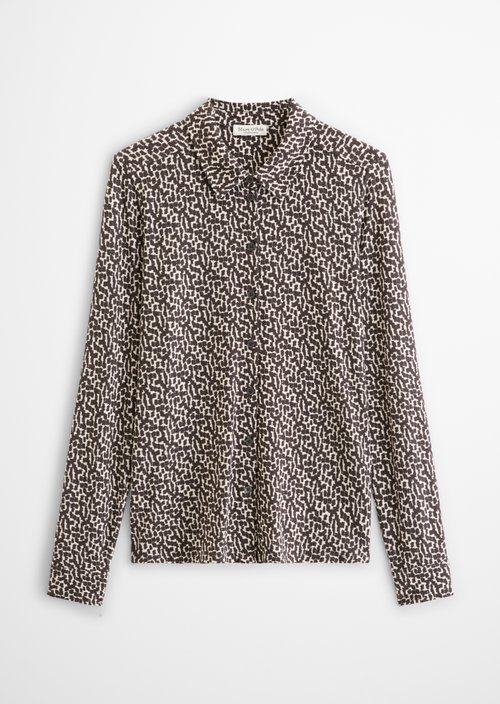 Regular print jersey blouse — Offwhite