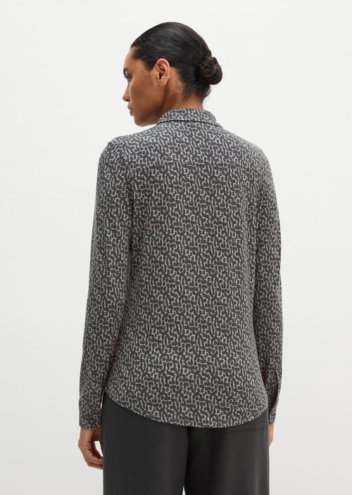 Regular print jersey blouse — Medium Green
