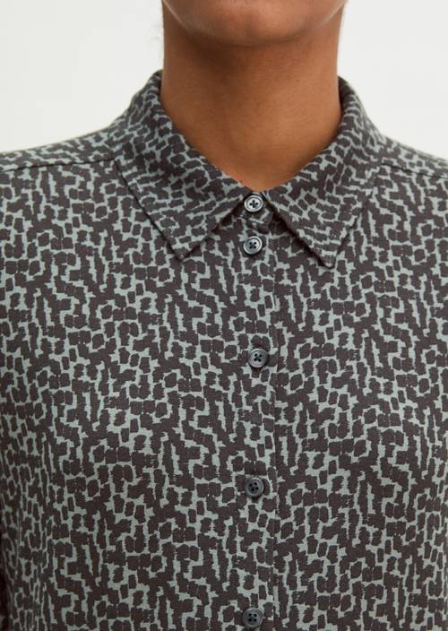 Print-Jerseybluse regular Medium Green in Detailansicht