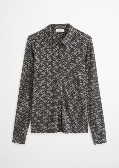 Regular print jersey blouse — Medium Green