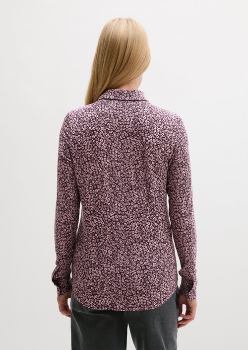Regular print jersey blouse — Dark Pink