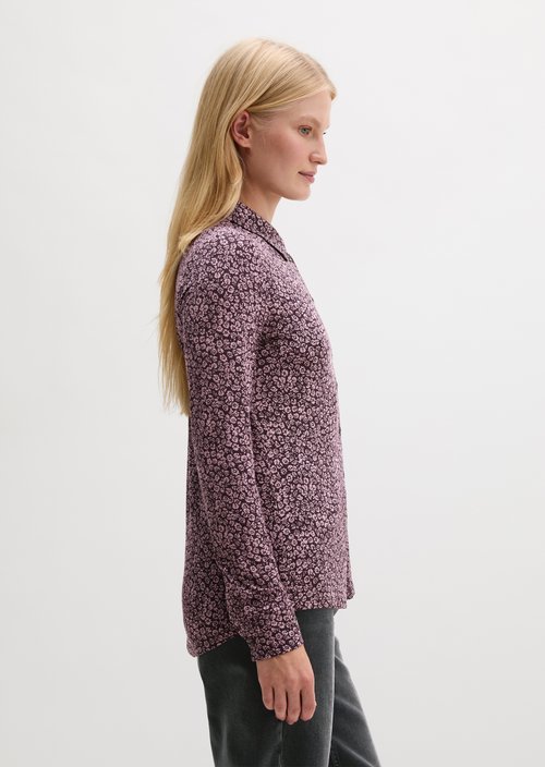Regular print jersey blouse — Dark Pink
