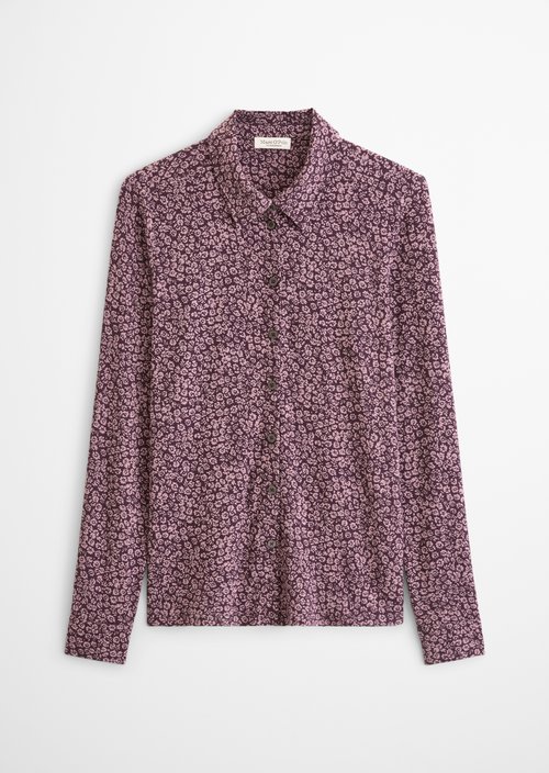 Regular print jersey blouse — Dark Pink
