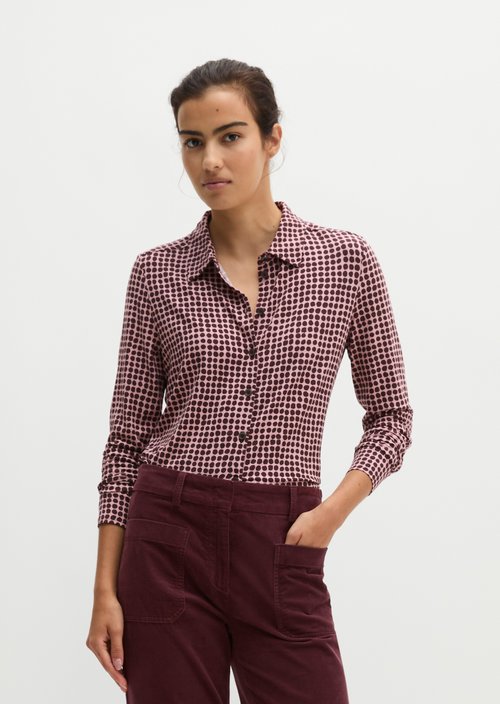 Regular print jersey blouse — Medium Pink