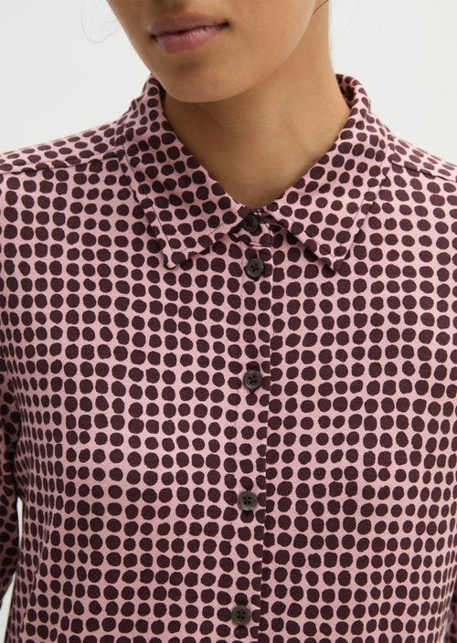 Regular print jersey blouse — Medium Pink
