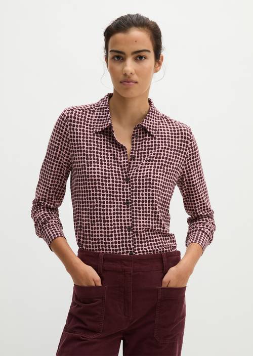 Regular print jersey blouse Medium Pink in front view