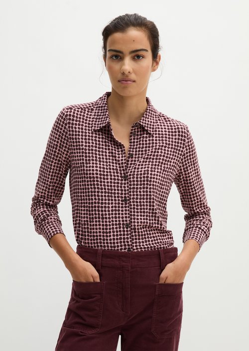 Regular print jersey blouse — Medium Pink