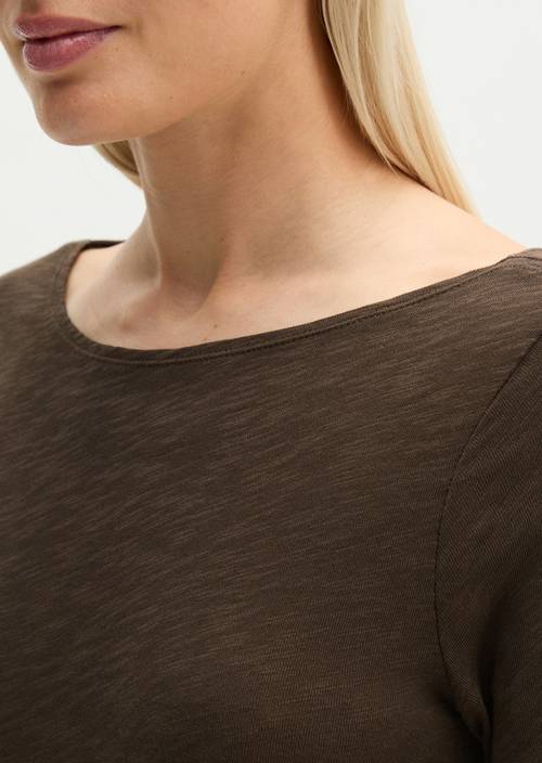 U-Boot-Longsleeve regular Burnt Coffee in Detailansicht