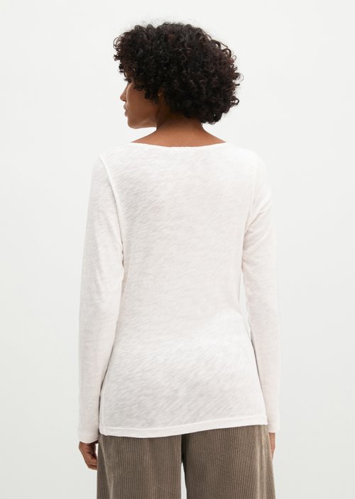 Submarine Long-Sleeve Shirt, Regular Fit — White Cotton