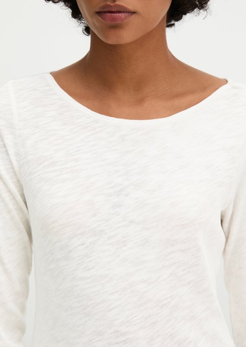 Submarine Long-Sleeve Shirt, Regular Fit — White Cotton