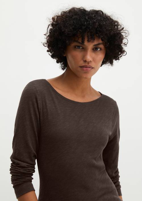 U-Boot-Longsleeve regular Black Cherry in Frontalansicht