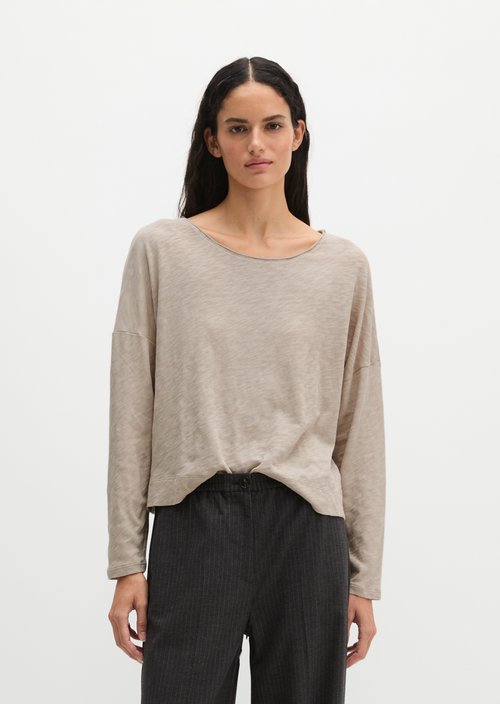 Oversized Submarine Long-Sleeve Shirt — Natural
