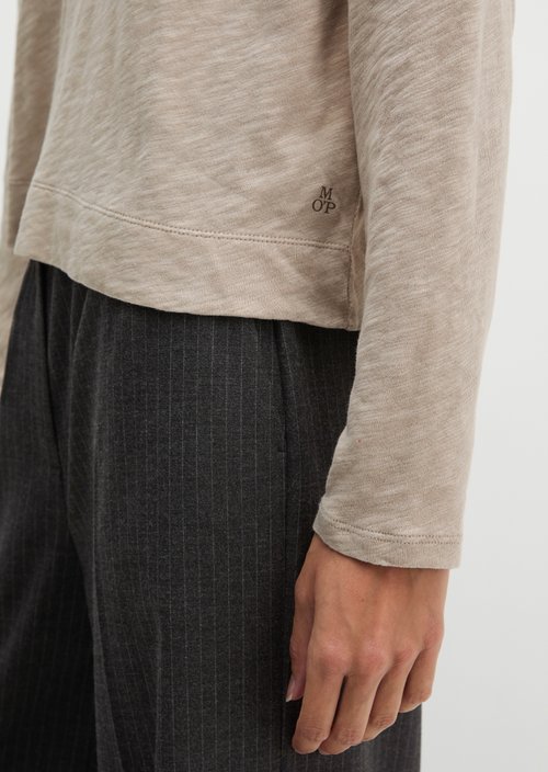 Oversized Submarine Long-Sleeve Shirt — Natural