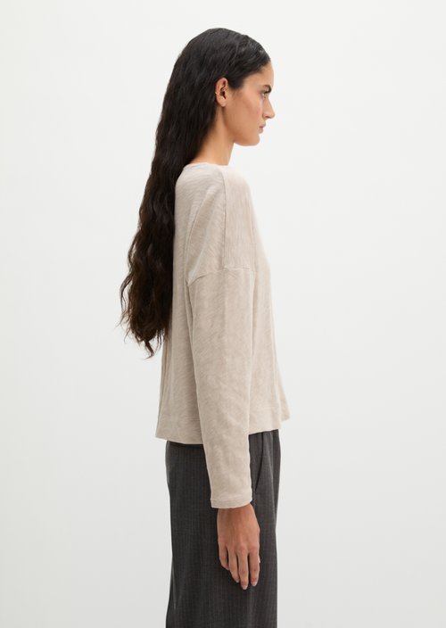 Oversized Submarine Long-Sleeve Shirt — Natural
