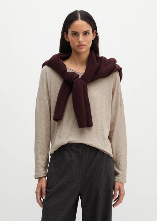 Oversized Submarine Long-Sleeve Shirt Natural in front view