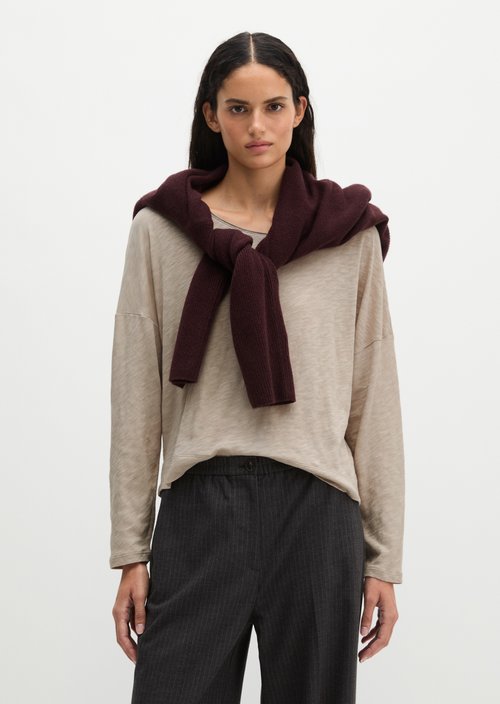 Oversized Submarine Long-Sleeve Shirt — Natural