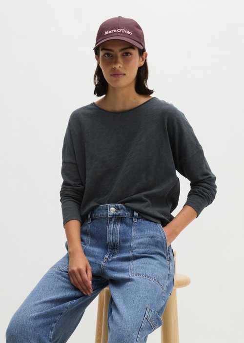 Oversized Submarine Long-Sleeve Shirt — Martime Blue